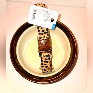 Boots & Barkley Large Animal Print Dog Collar NEW & Best Friends Ceramic Bowl